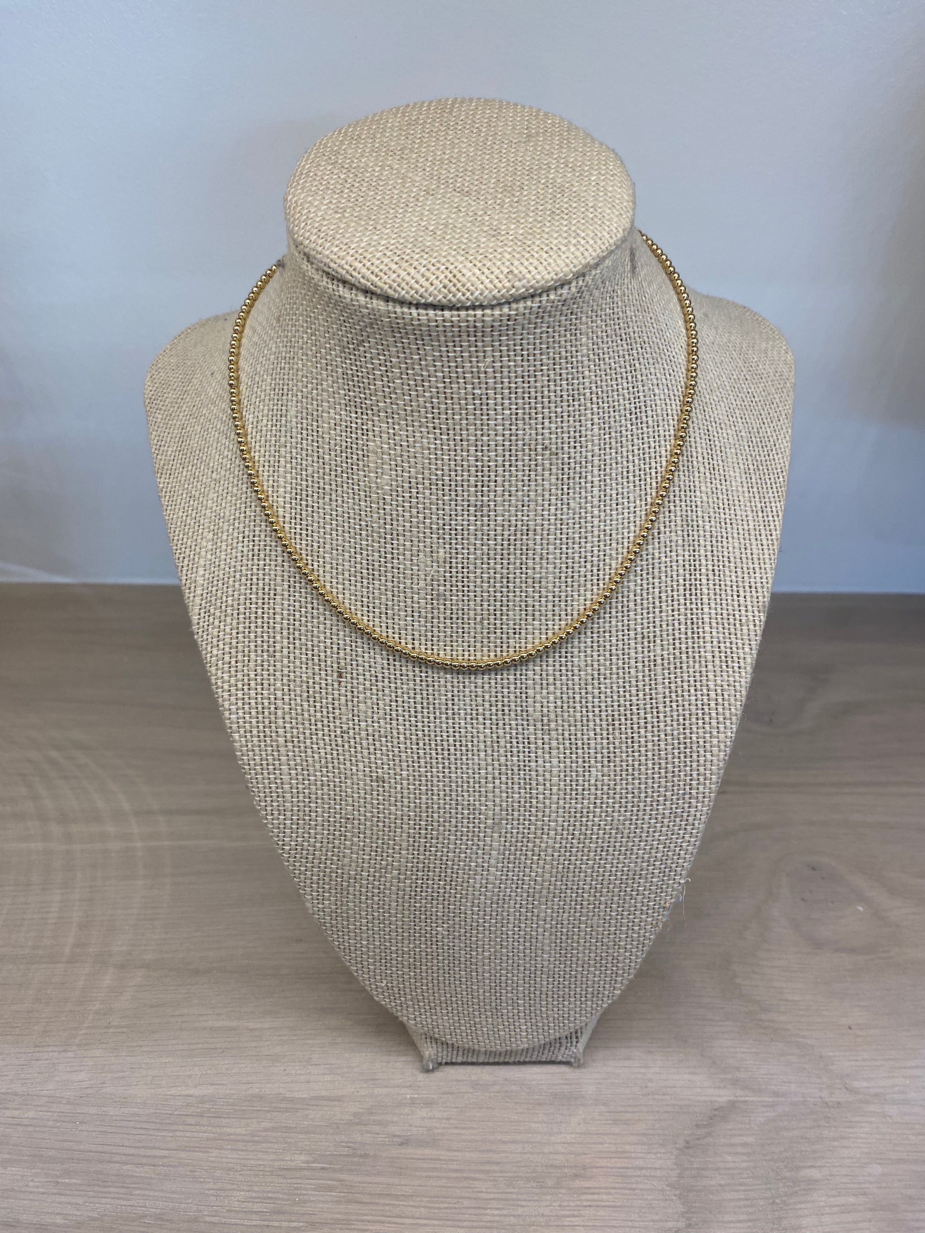 Gold Fill Beaded Ball Necklace with Extender