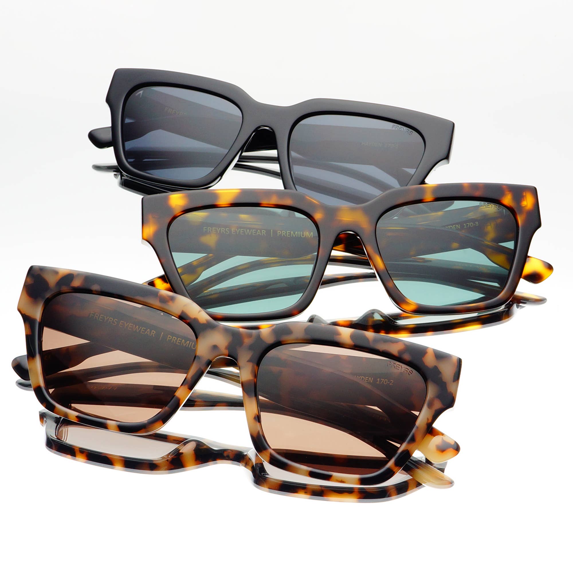 Hayden Acetate Unisex Rectangular Sunglasses: Milky Tortoise
