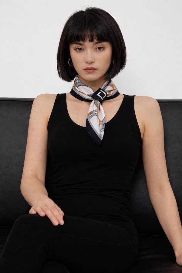 Black Harness Loop Scarf