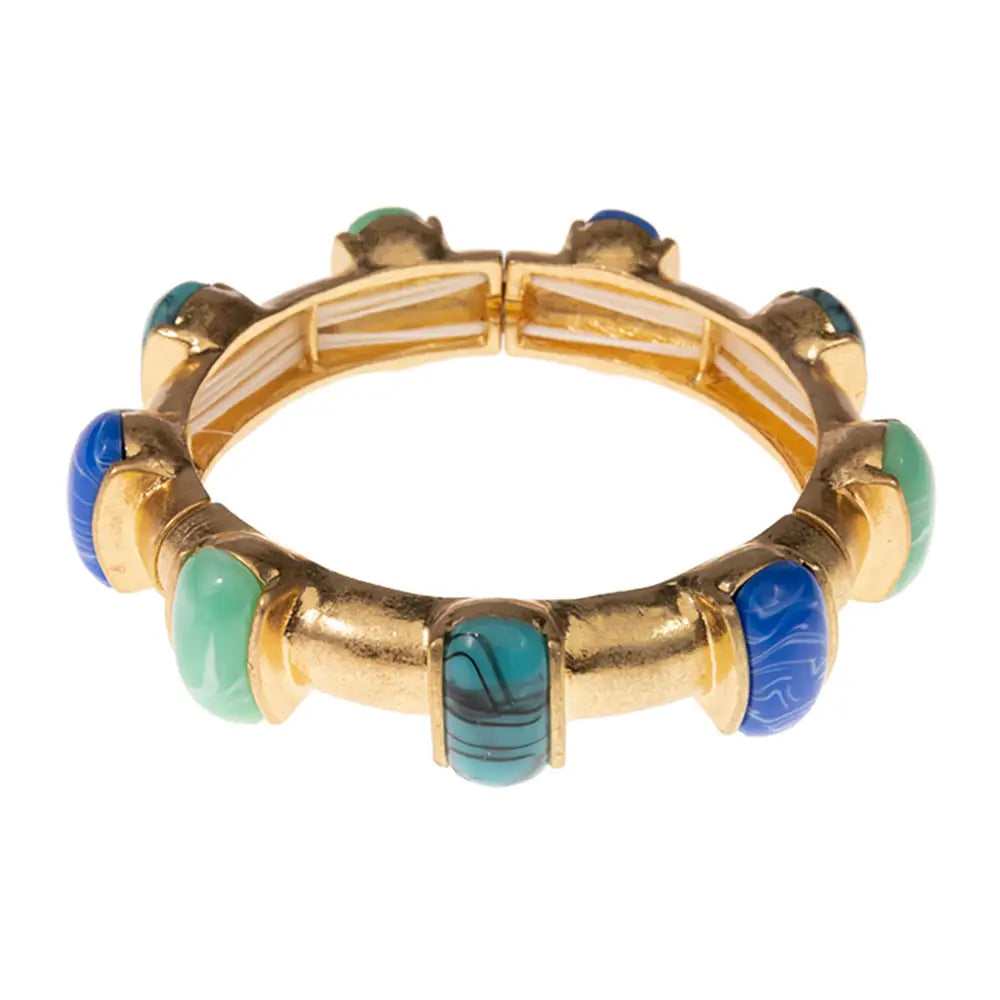 Bold Stone Printed Bangle | Blue