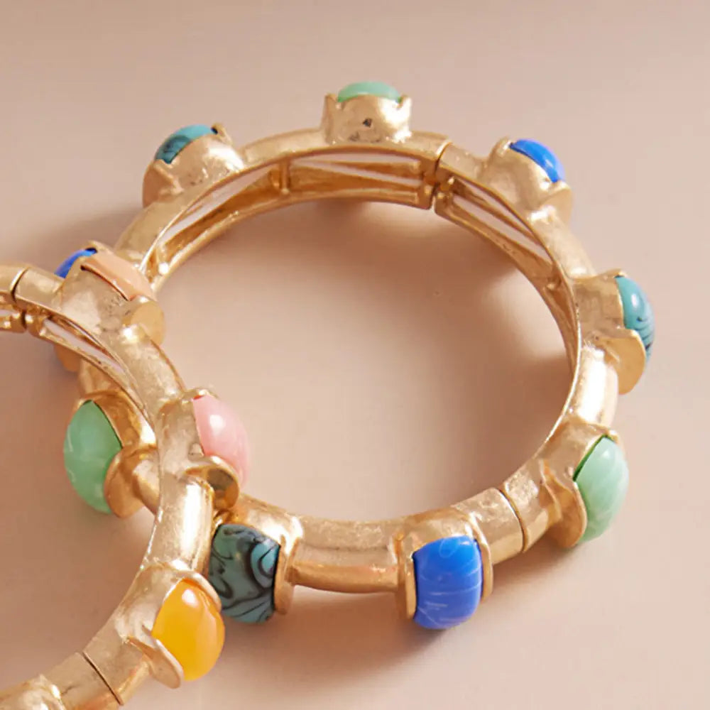 Bold Stone Printed Bangle | Blue