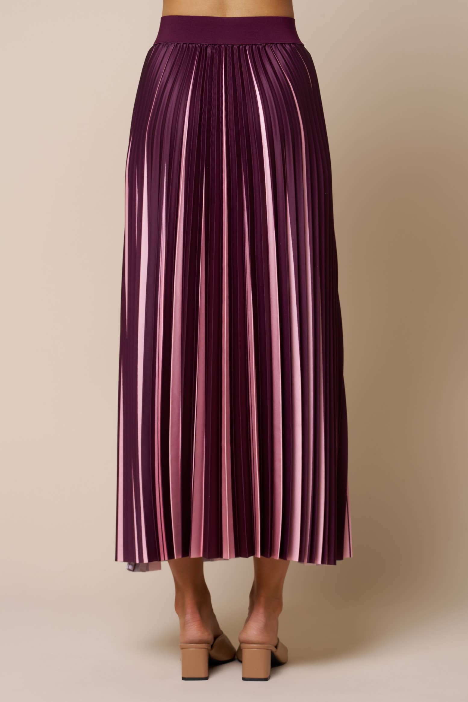 Mel Pleated Maxi Skirt | Wine