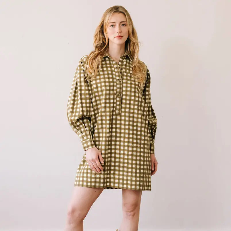 Painted Gingham Marlowe Dress