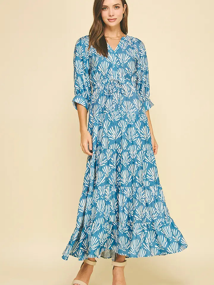 Elsa Long Sleeve Maxi Dress | Blue