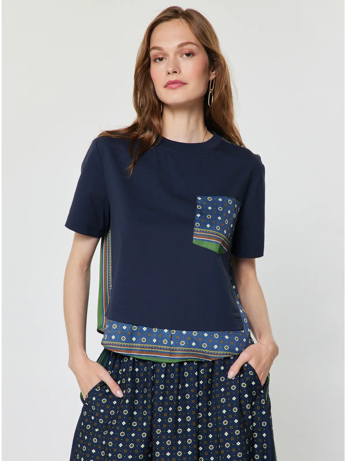 Libby Pocket Detail Blouse | Navy