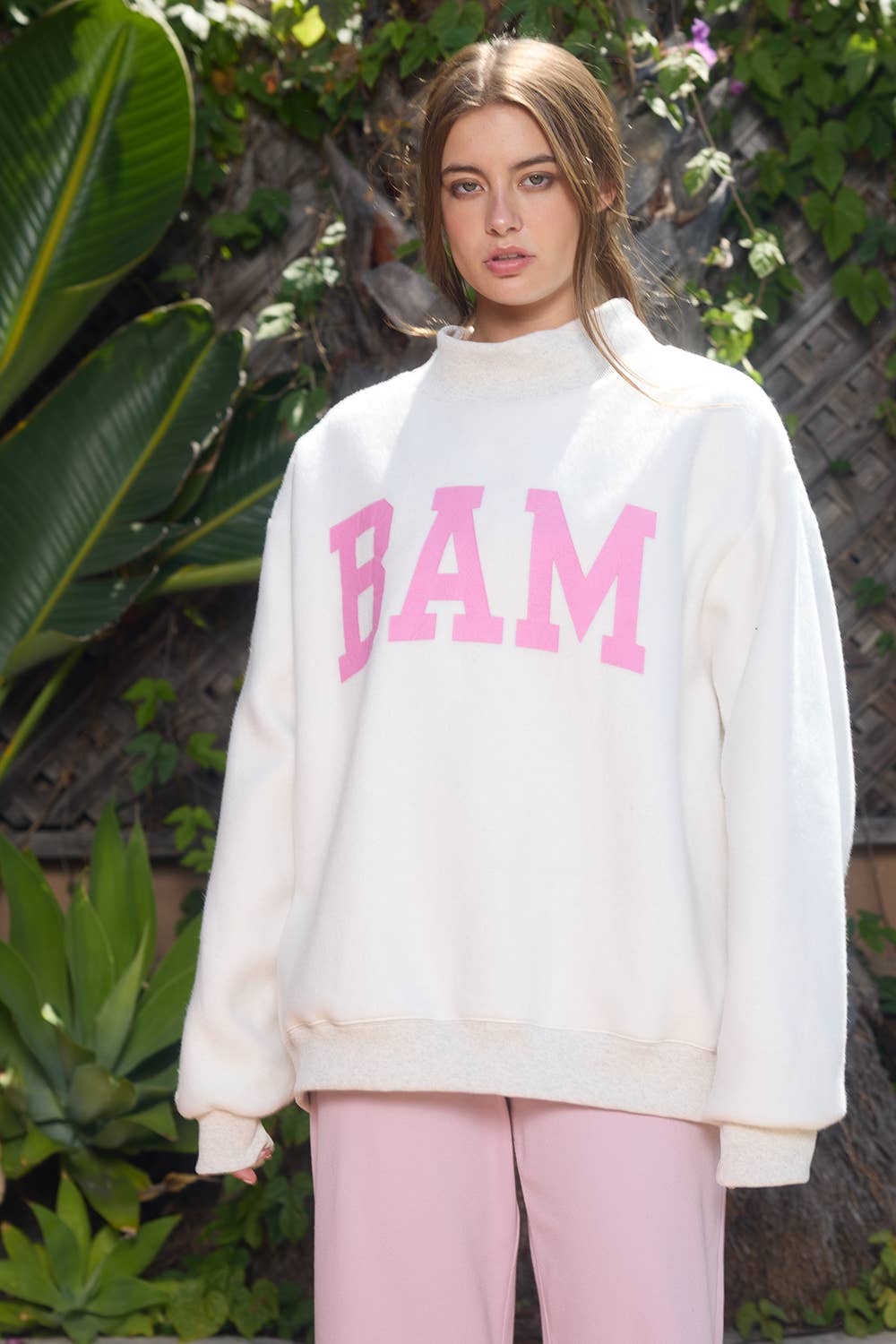 Reversible "MAHJ" Sweatshirt | Pink