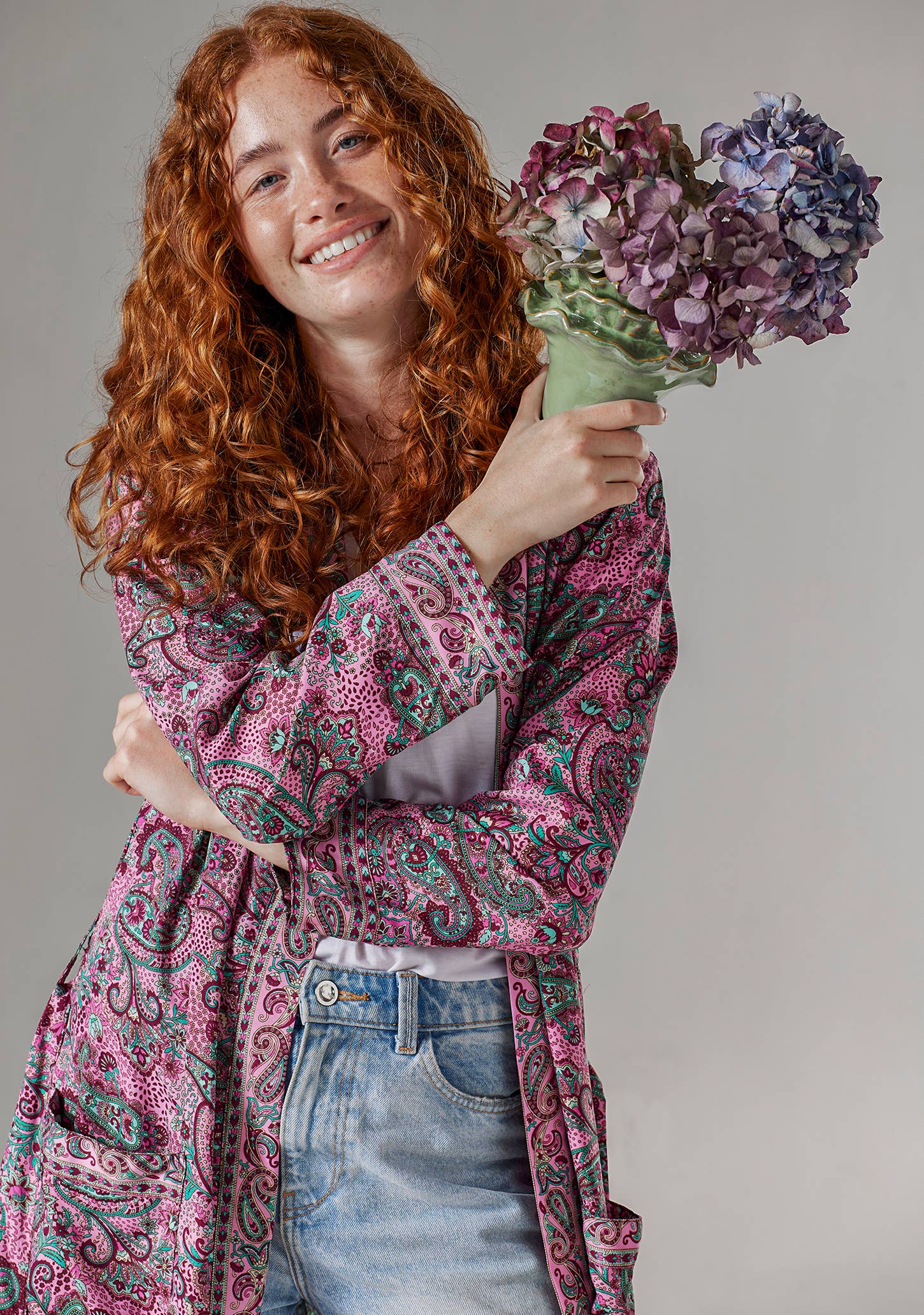 Pink Paisley Kimono