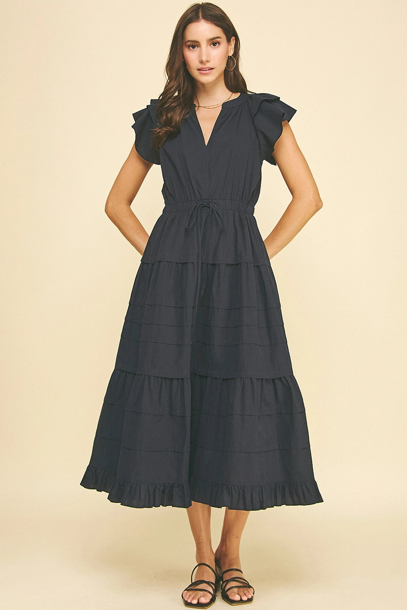 Wren Tiered Dress | Navy