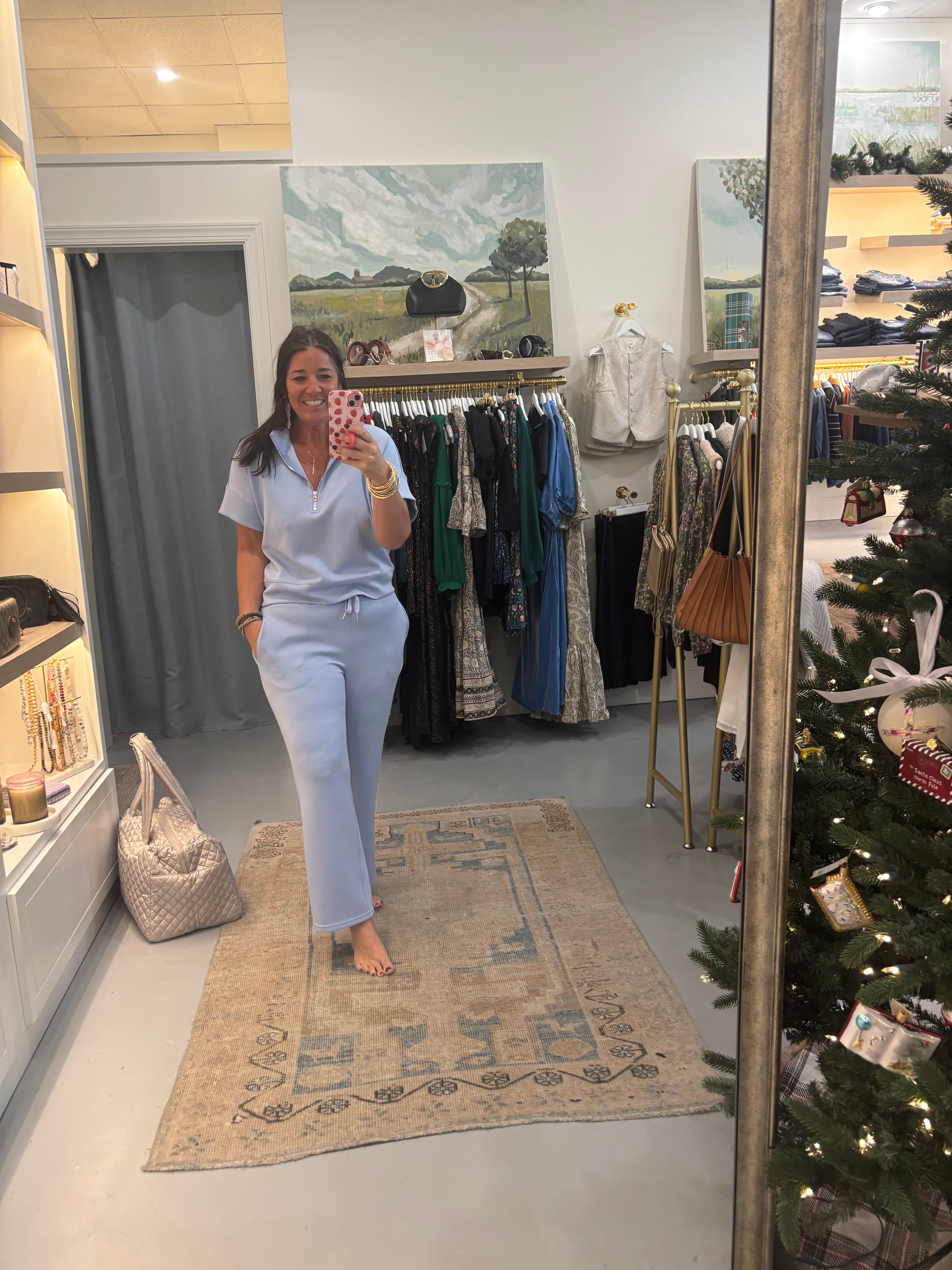 Comfort Zone Quarter Zip | Sky Blue