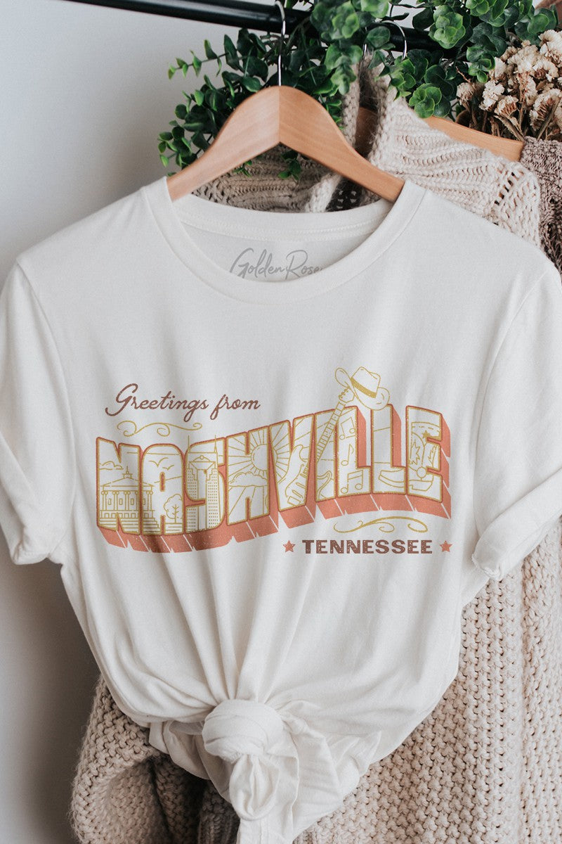 Greetings from Nashville Tee - White