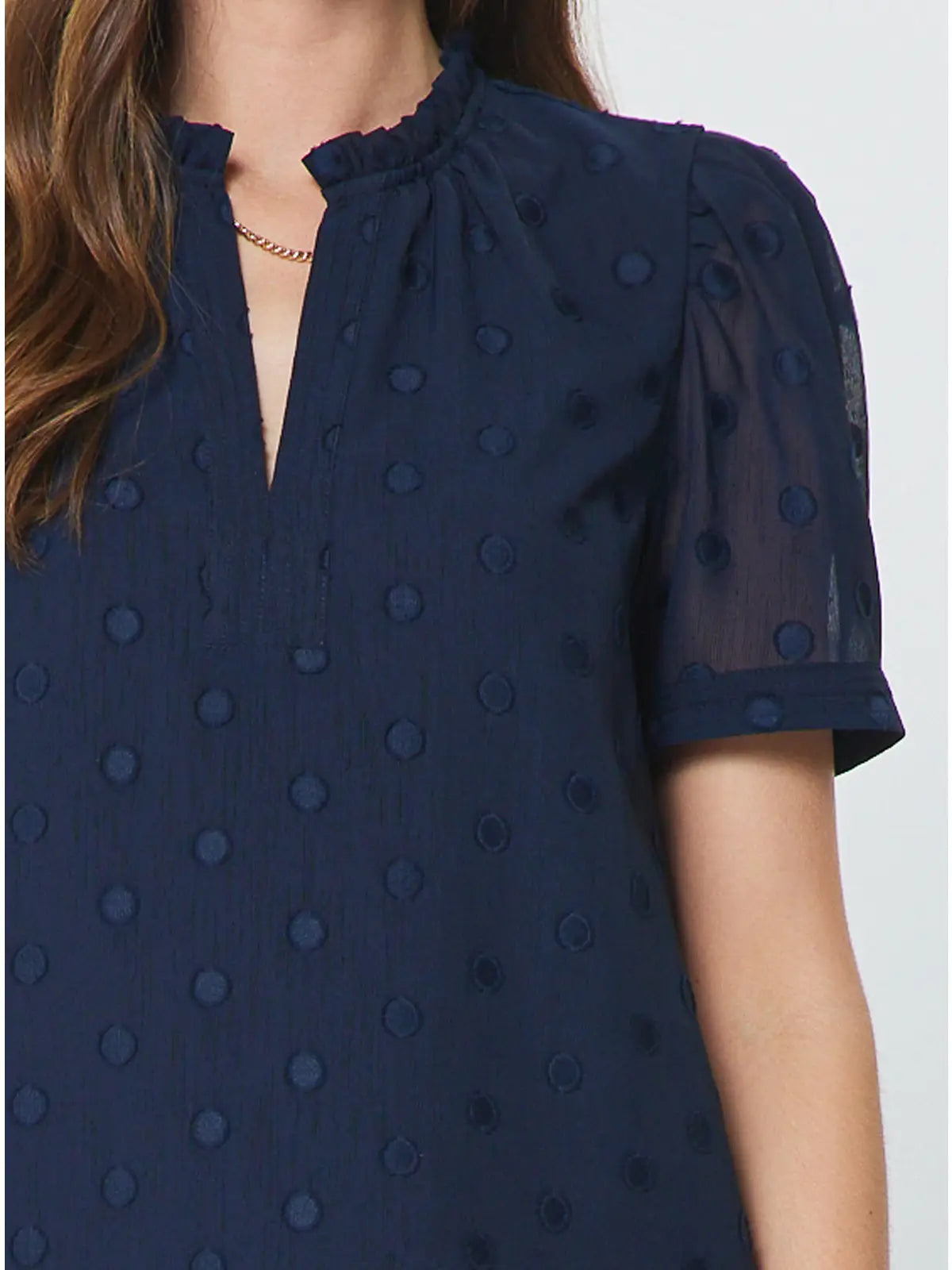 Mila Polka Dot Blouse | Navy