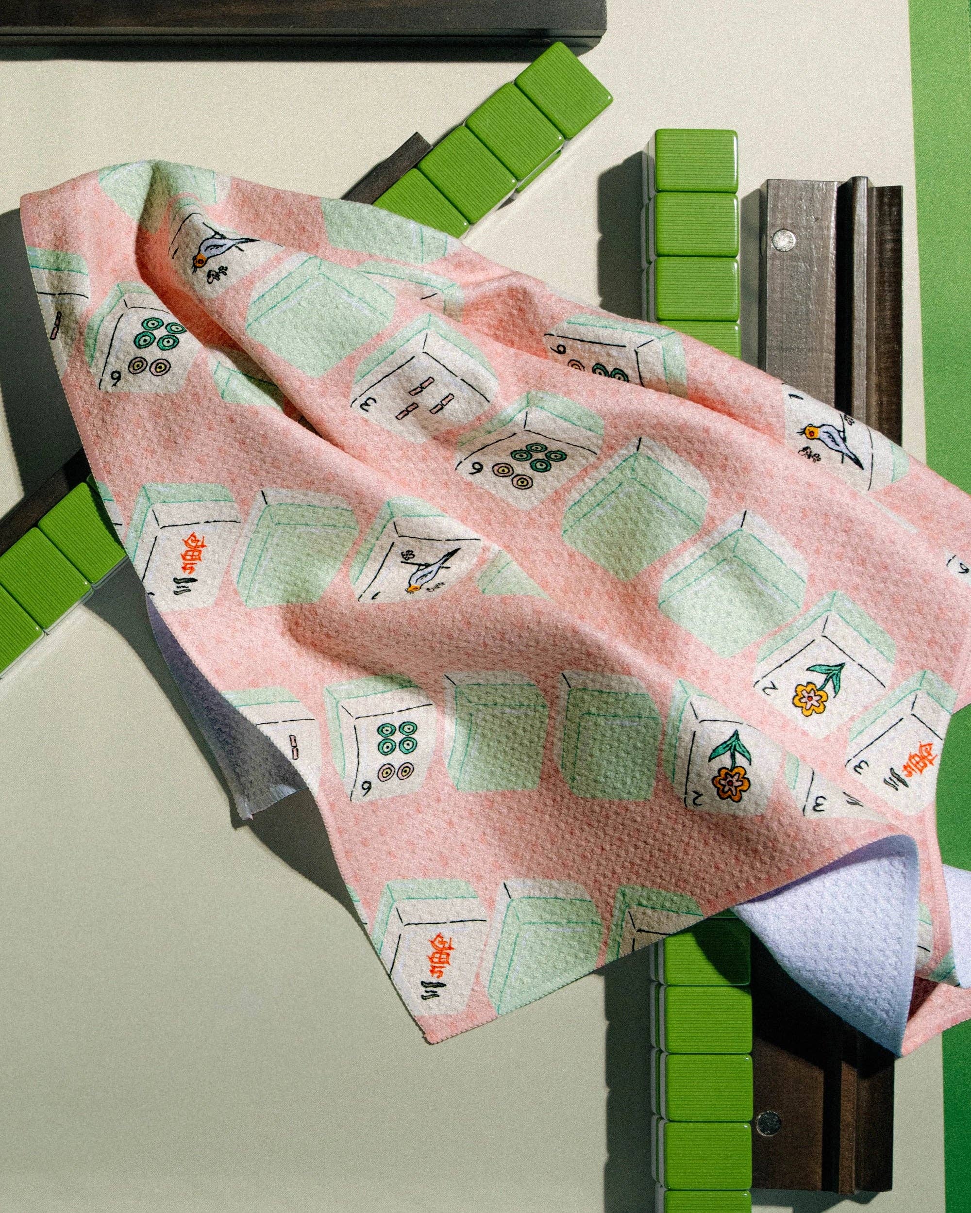 Kitchen Tea Towel | Mahjong Pink