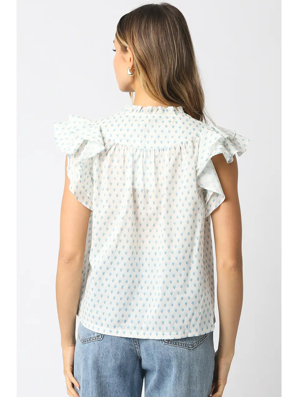 Skylar Ruffle Blouse | Blue