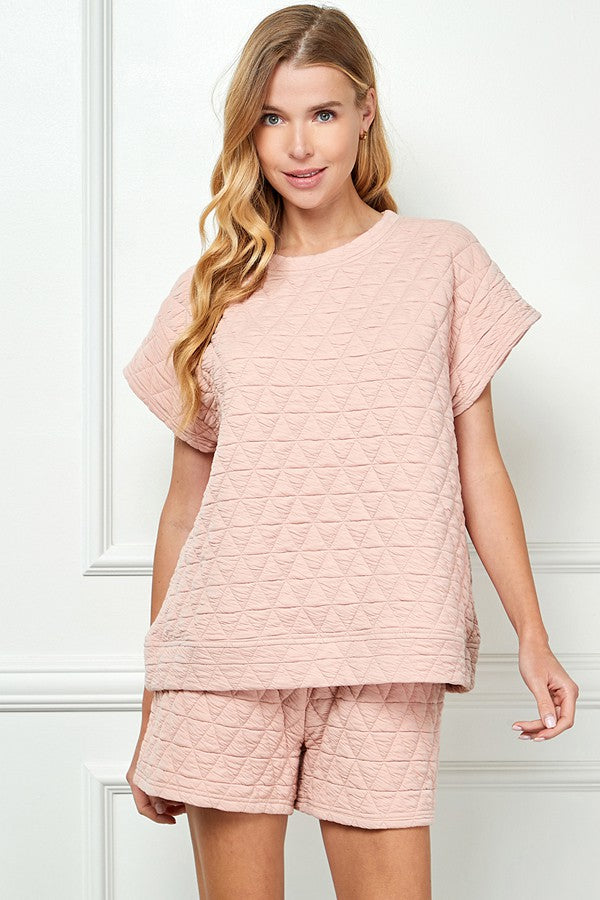 Quilted Short Sleeve Top