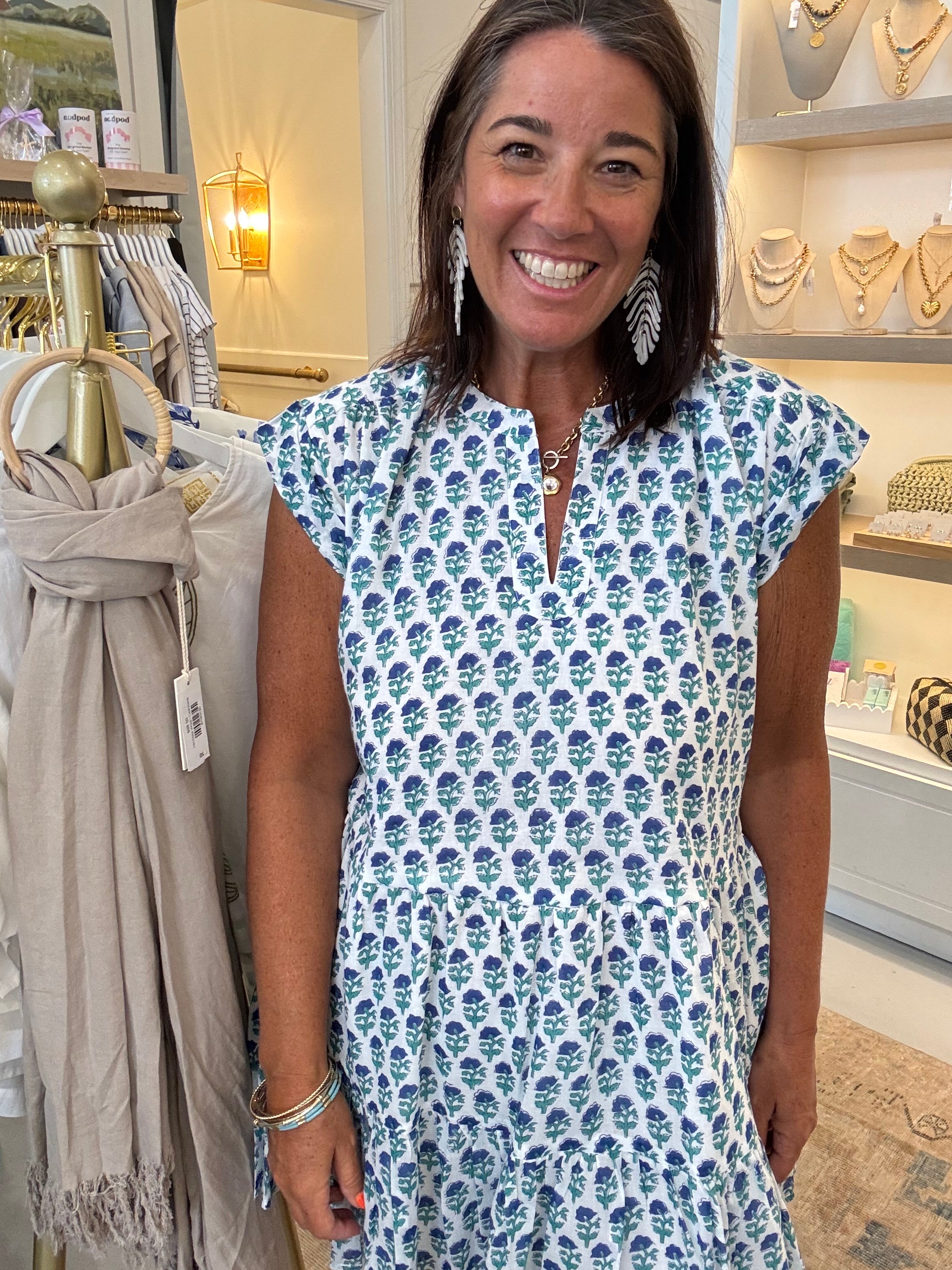 Roll Sleeve Dress | Boti Blue