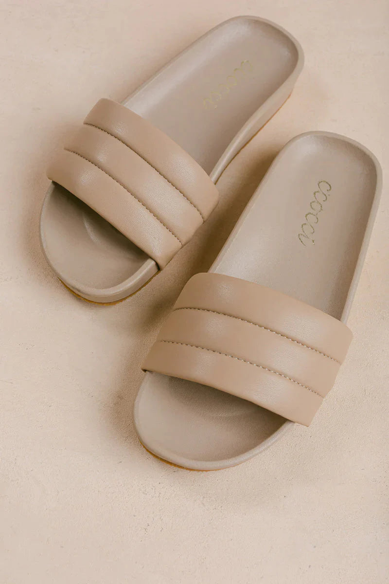 Dottie Slide Sandals - Taupe
