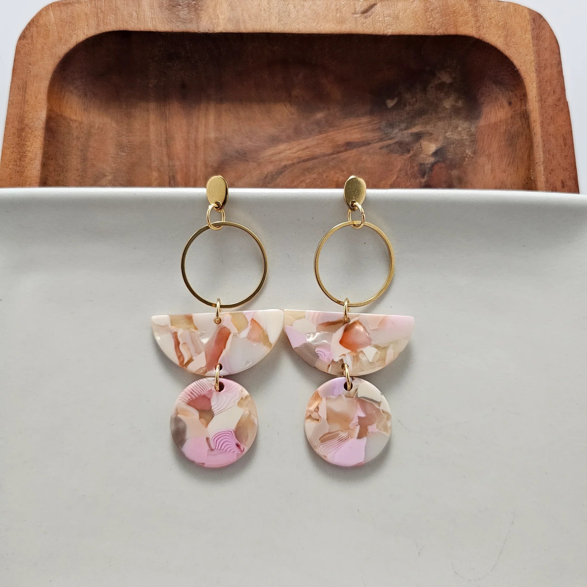 Wren Earrings Peachy Pink