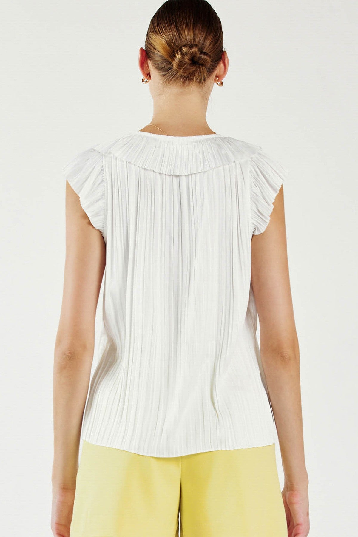 Button Front Pleated Blouse