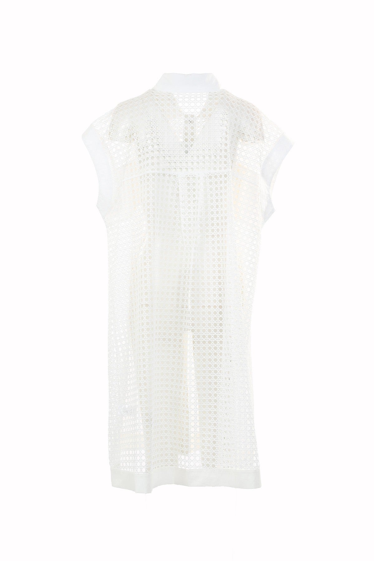 Lace Hollow Out Net Midi Shirt Dress