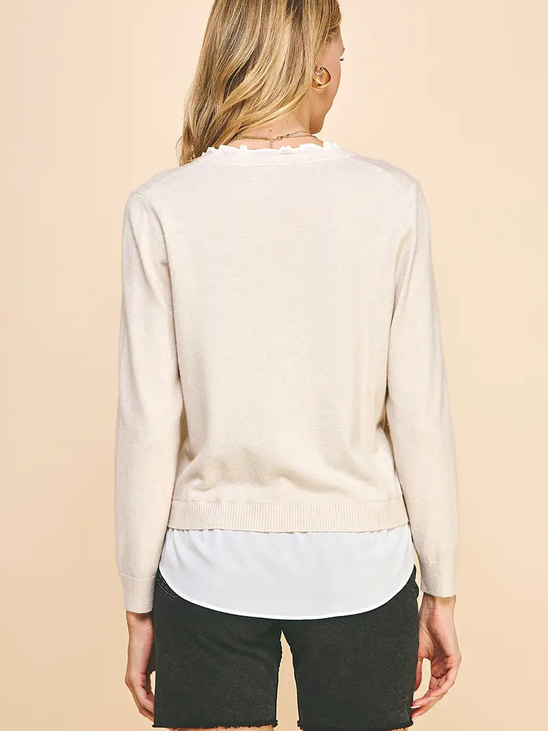 Jane V-Neck Sweater | Oatmeal