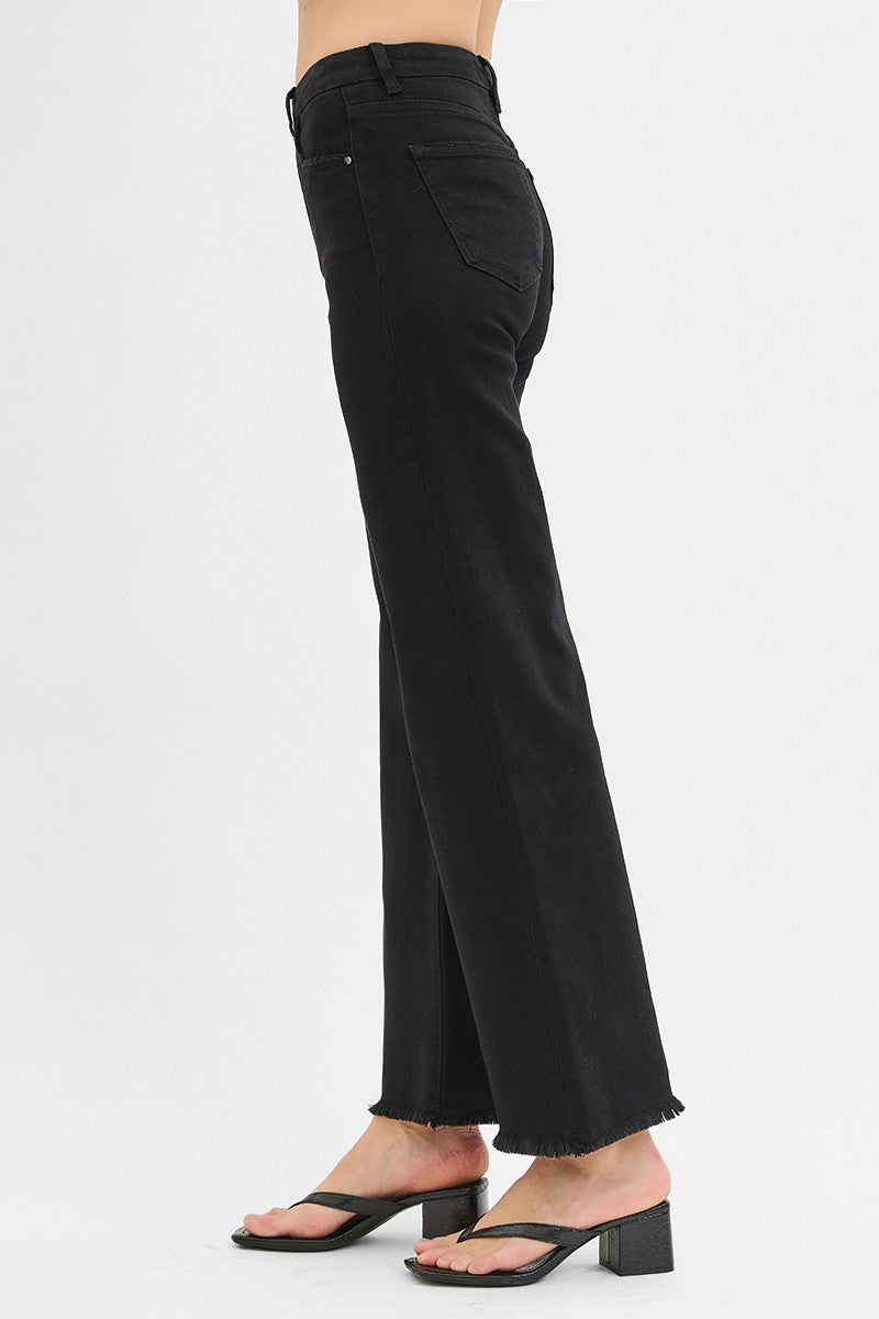 High Rise Wide Leg Jean | Black