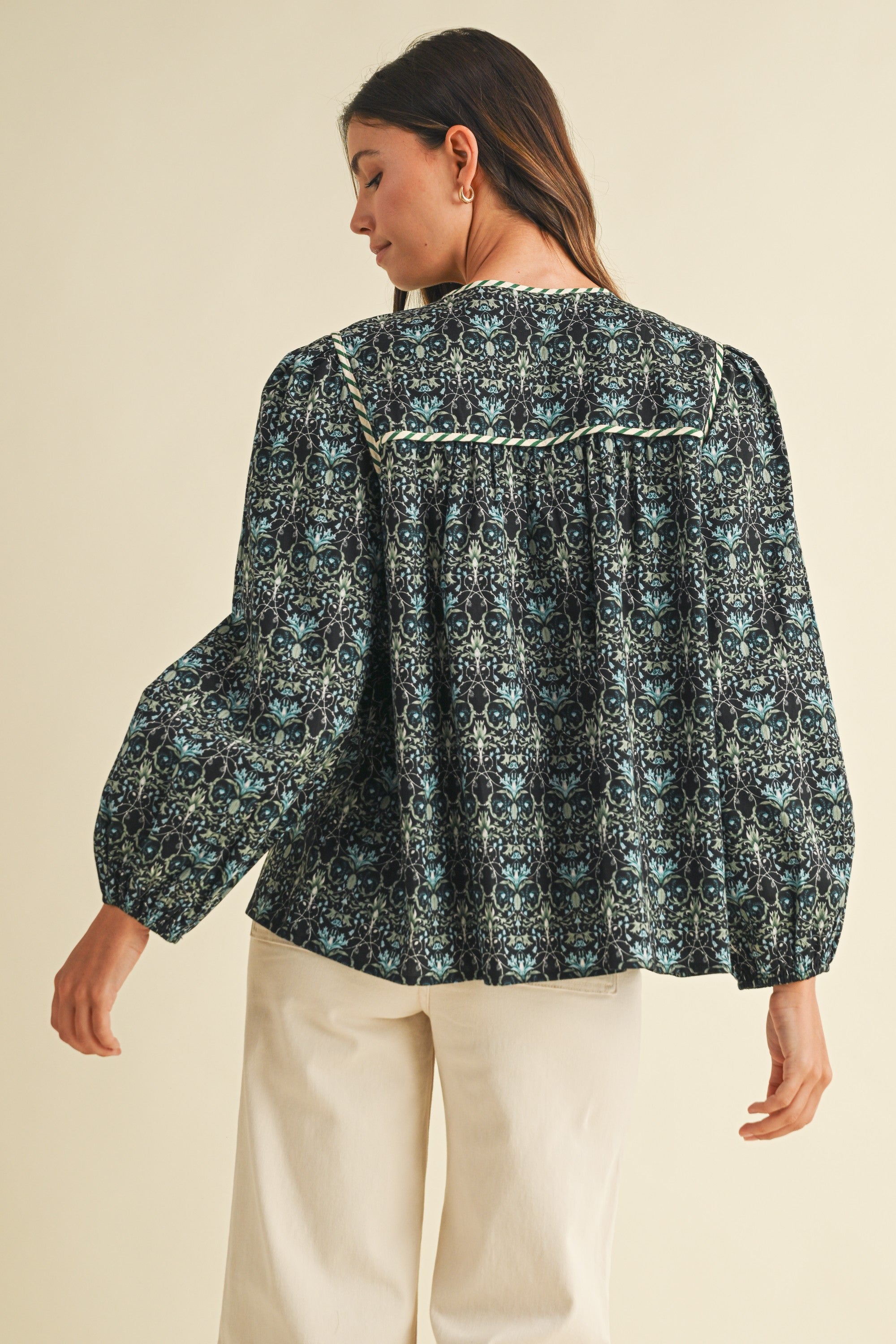 Lucy Floral Blouse | Teal