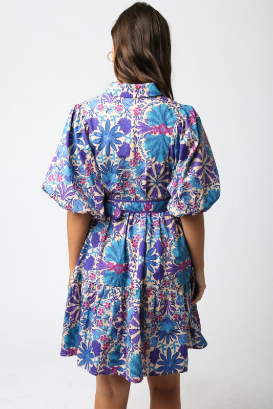 Mary Floral Dress | Purple