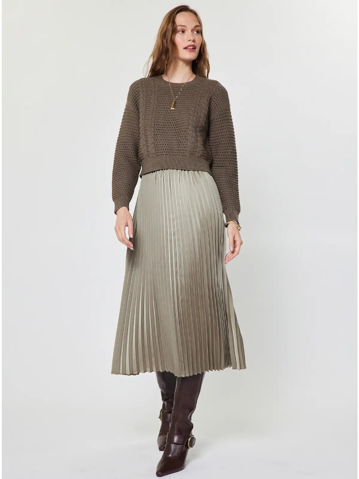 Mia Pullover Sweater Dress | Taupe