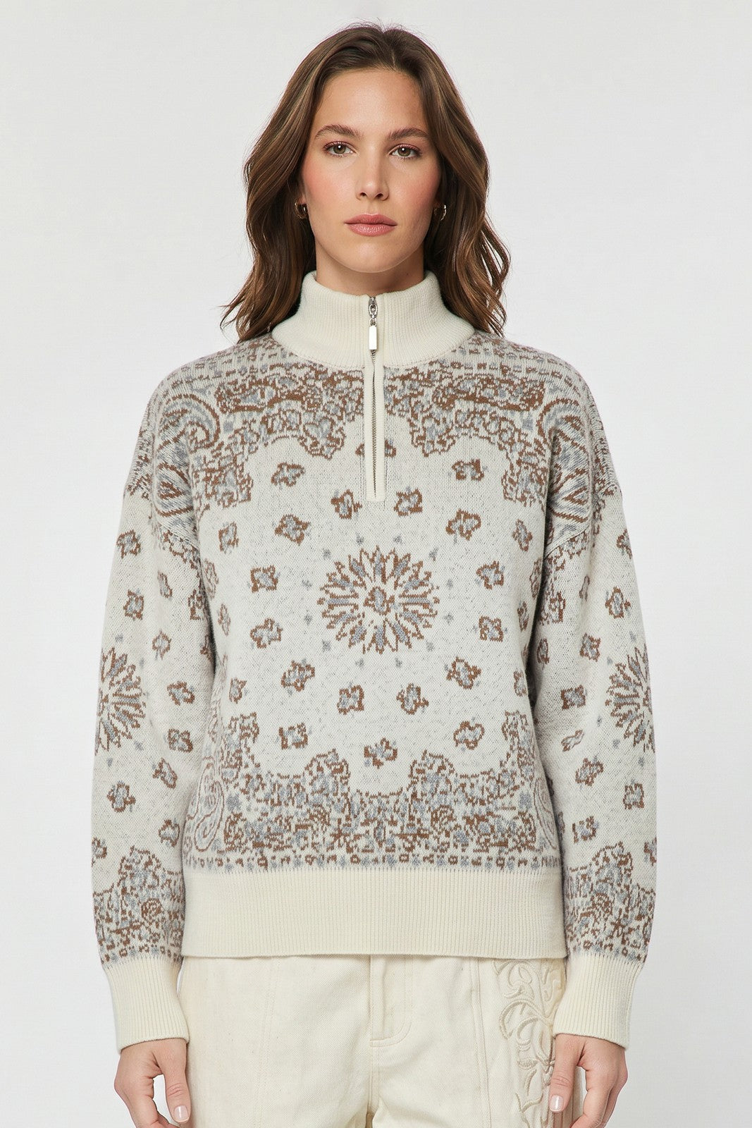 Arlet Half Zip Sweater | Oatmeal