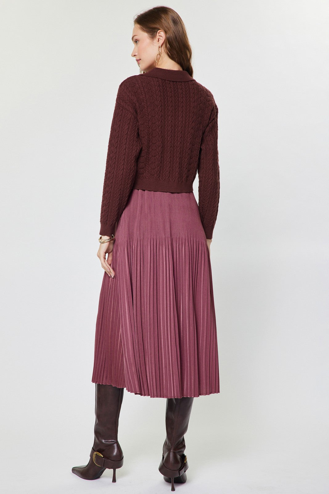 Estelle Sweater Dress | Burgundy