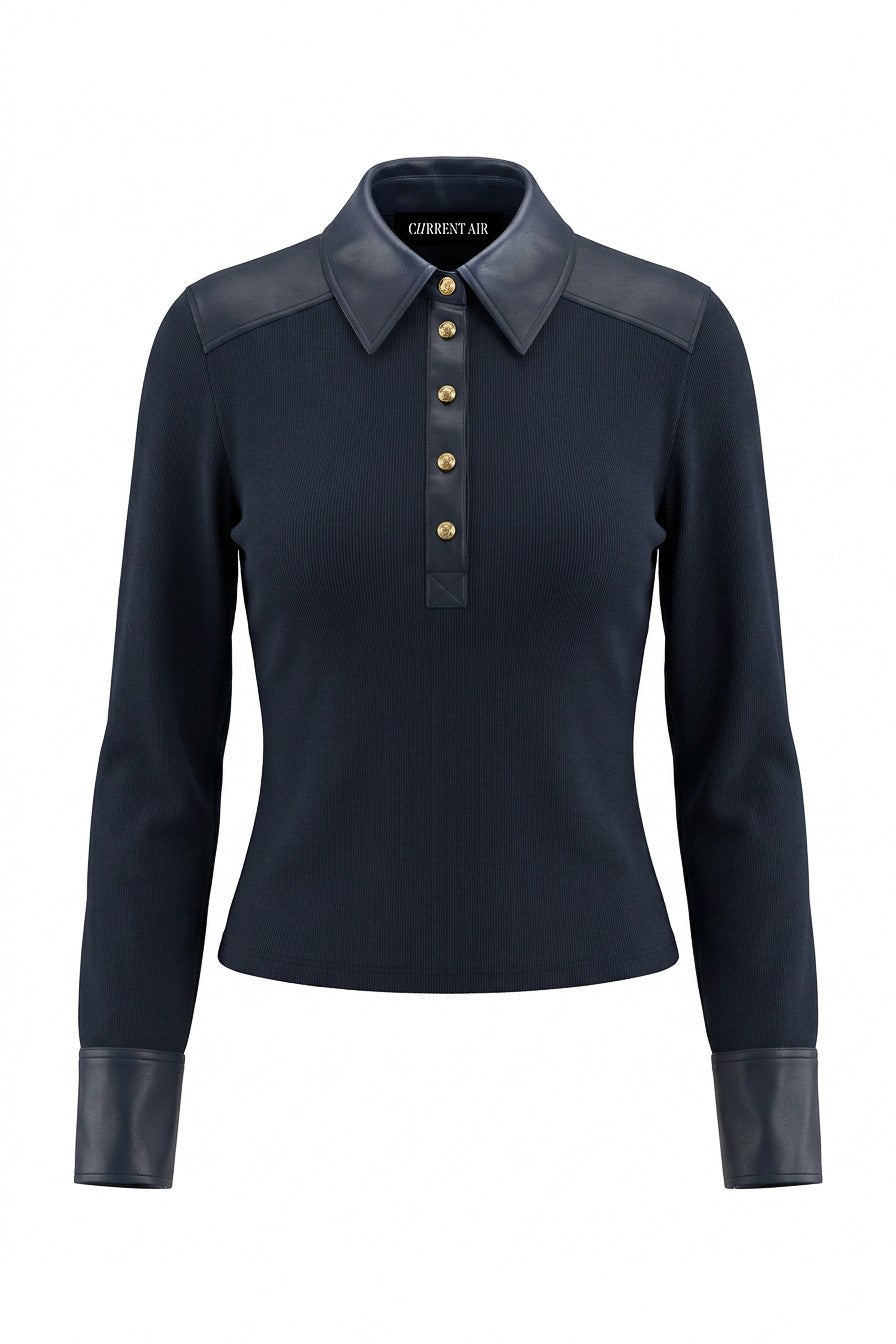 Leona Blouse | Navy