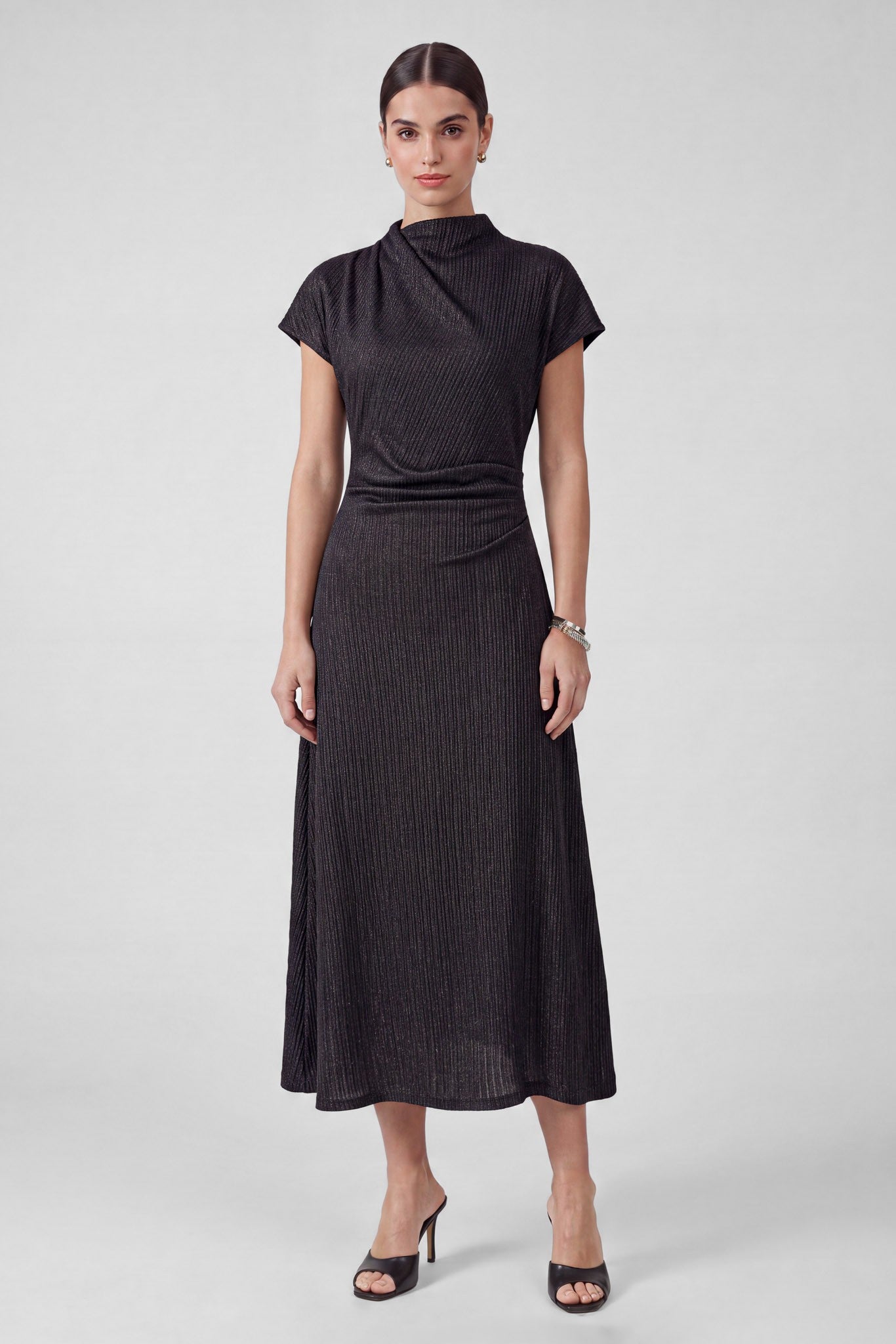 Natalie Flared Midi Dress | Navy
