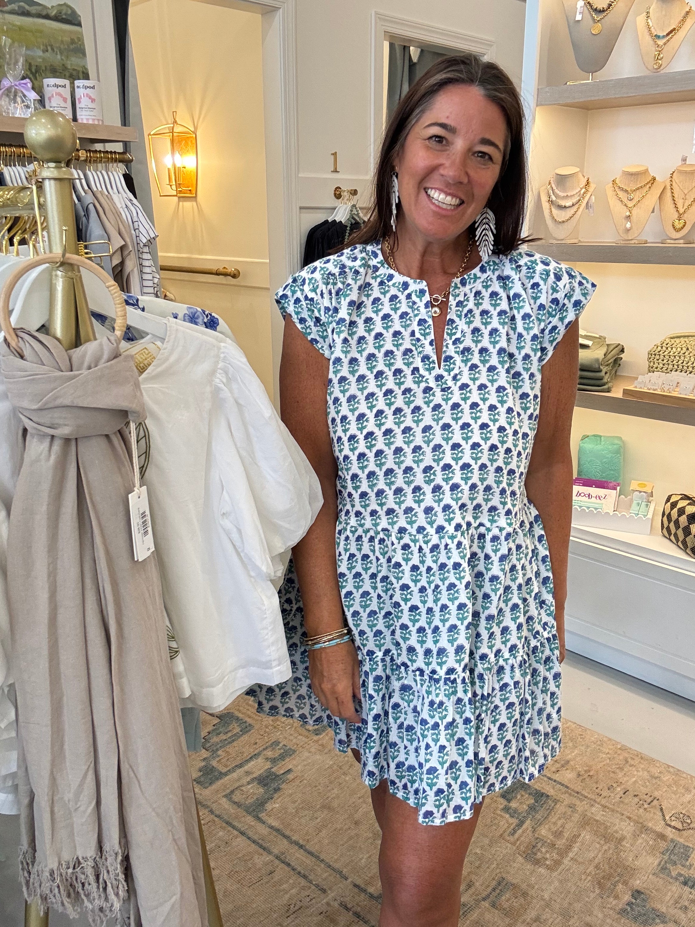 Roll Sleeve Dress | Boti Blue