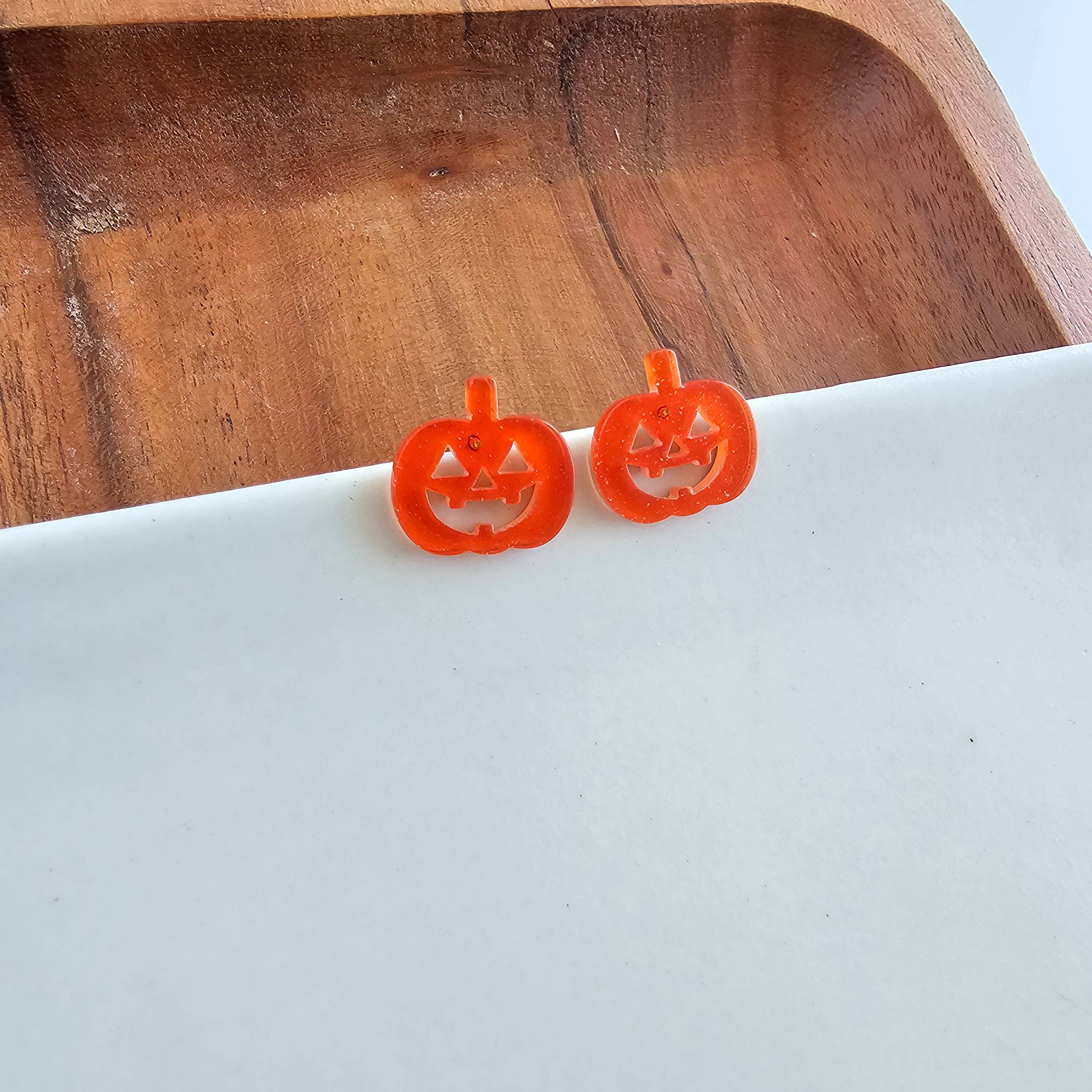 Jack O' Lantern Pumpkin Studs
