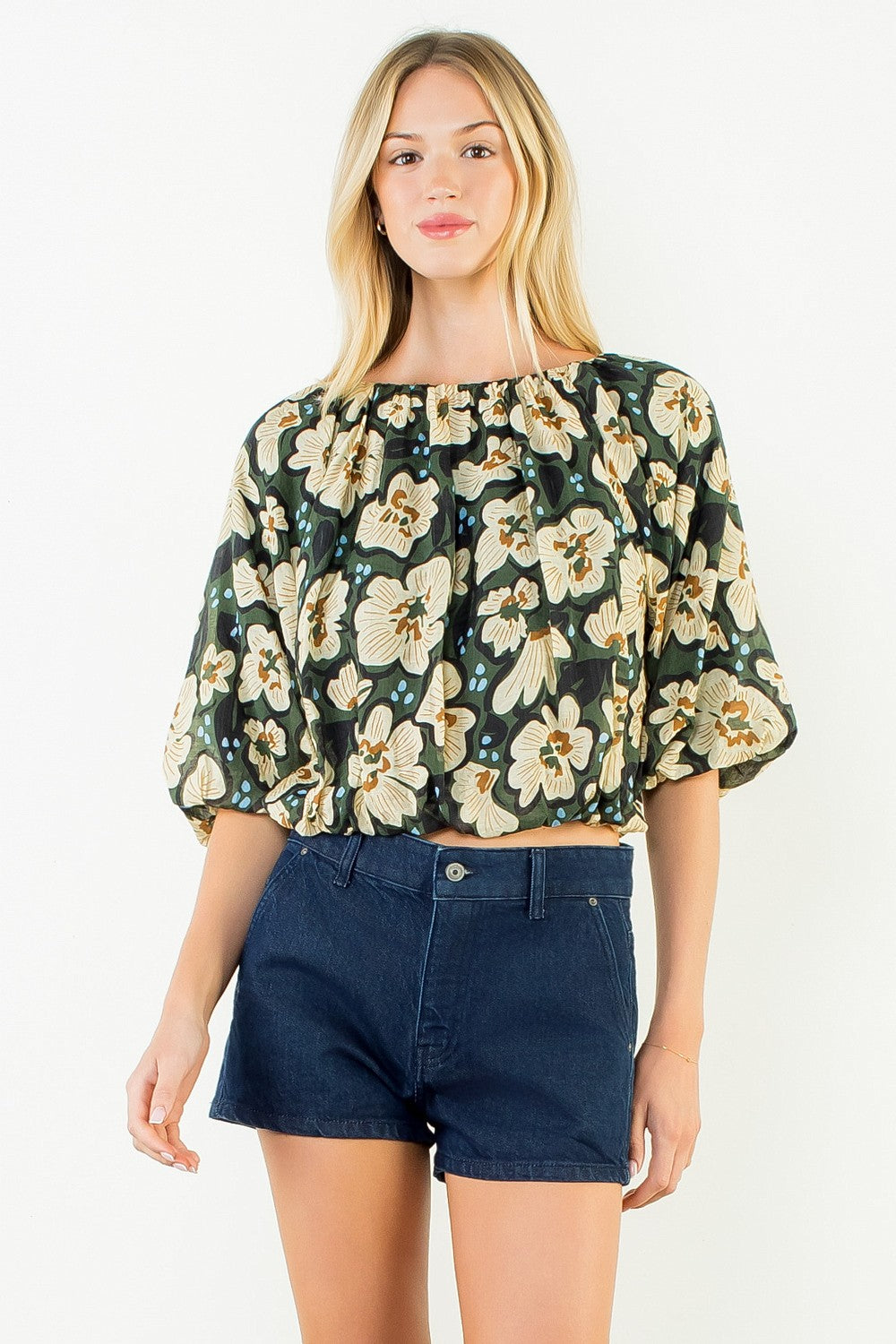 Lucy Floral Blouse | Olive