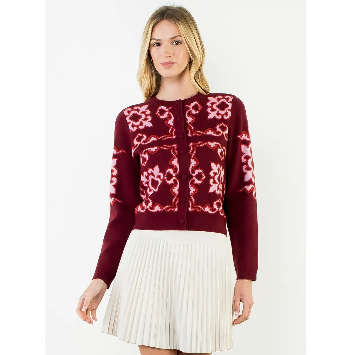 Britt Burgundy Cardigan