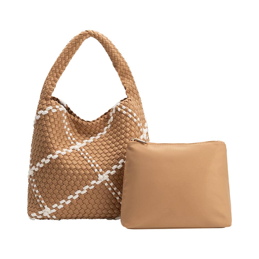 Johanna Nylon Shoulder Bag | Sand