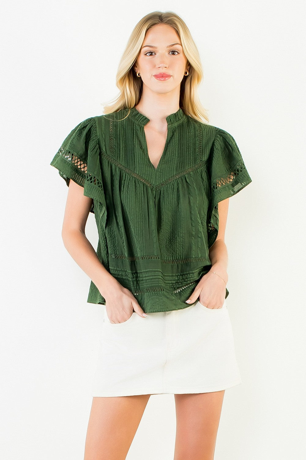 Christina Flutter Sleeve Blouse