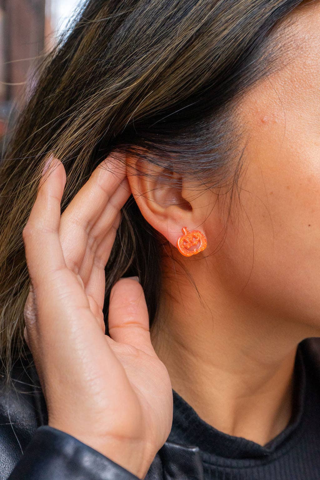 Jack O' Lantern Pumpkin Studs
