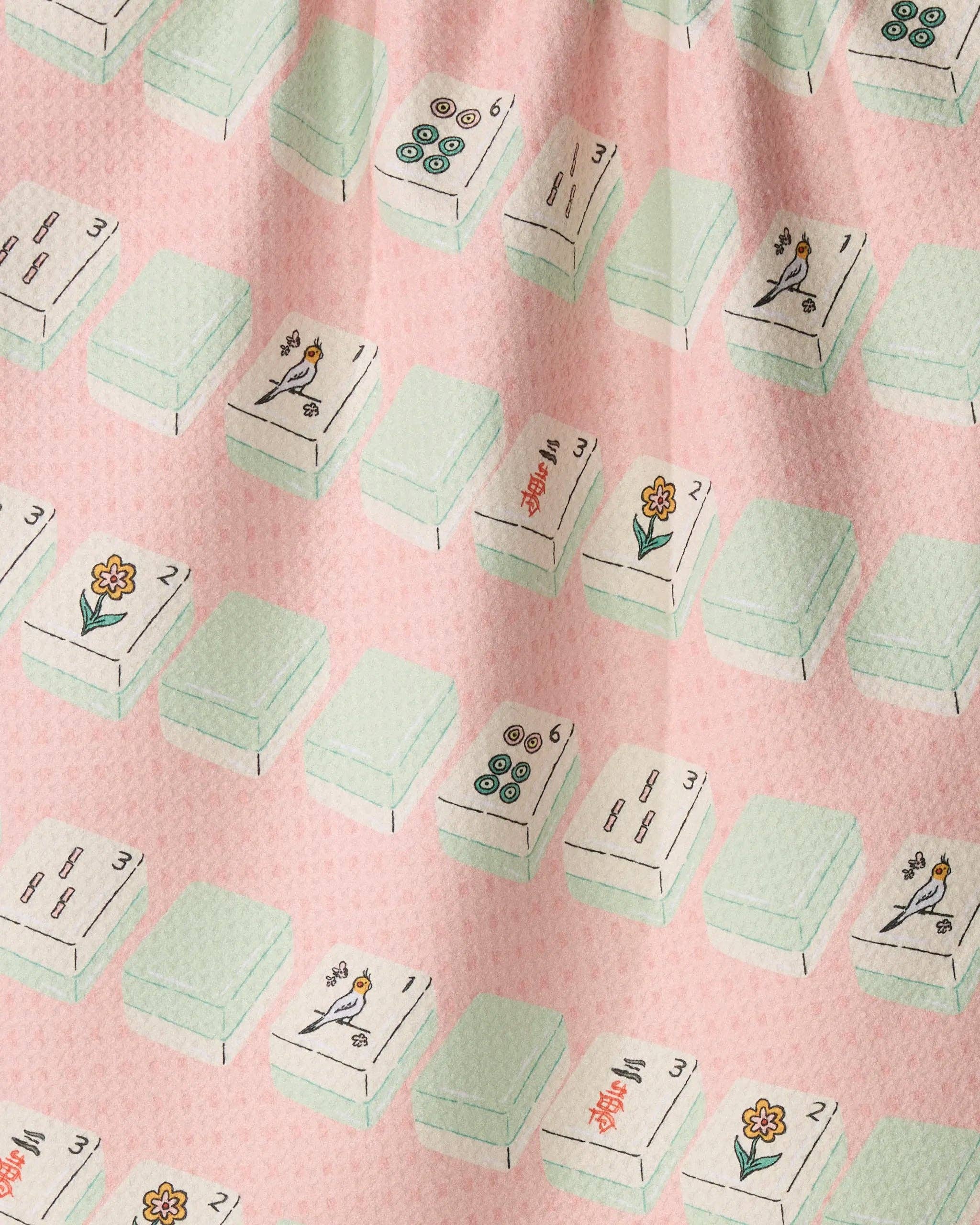 Kitchen Tea Towel | Mahjong Pink