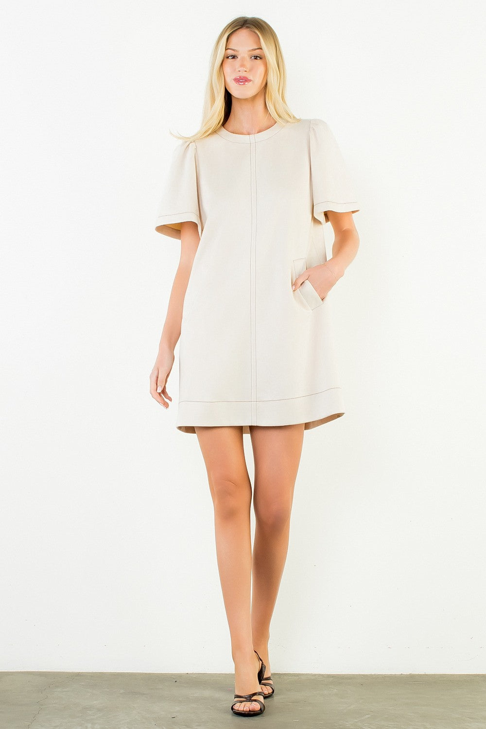Savannah Suede Dress | Cream