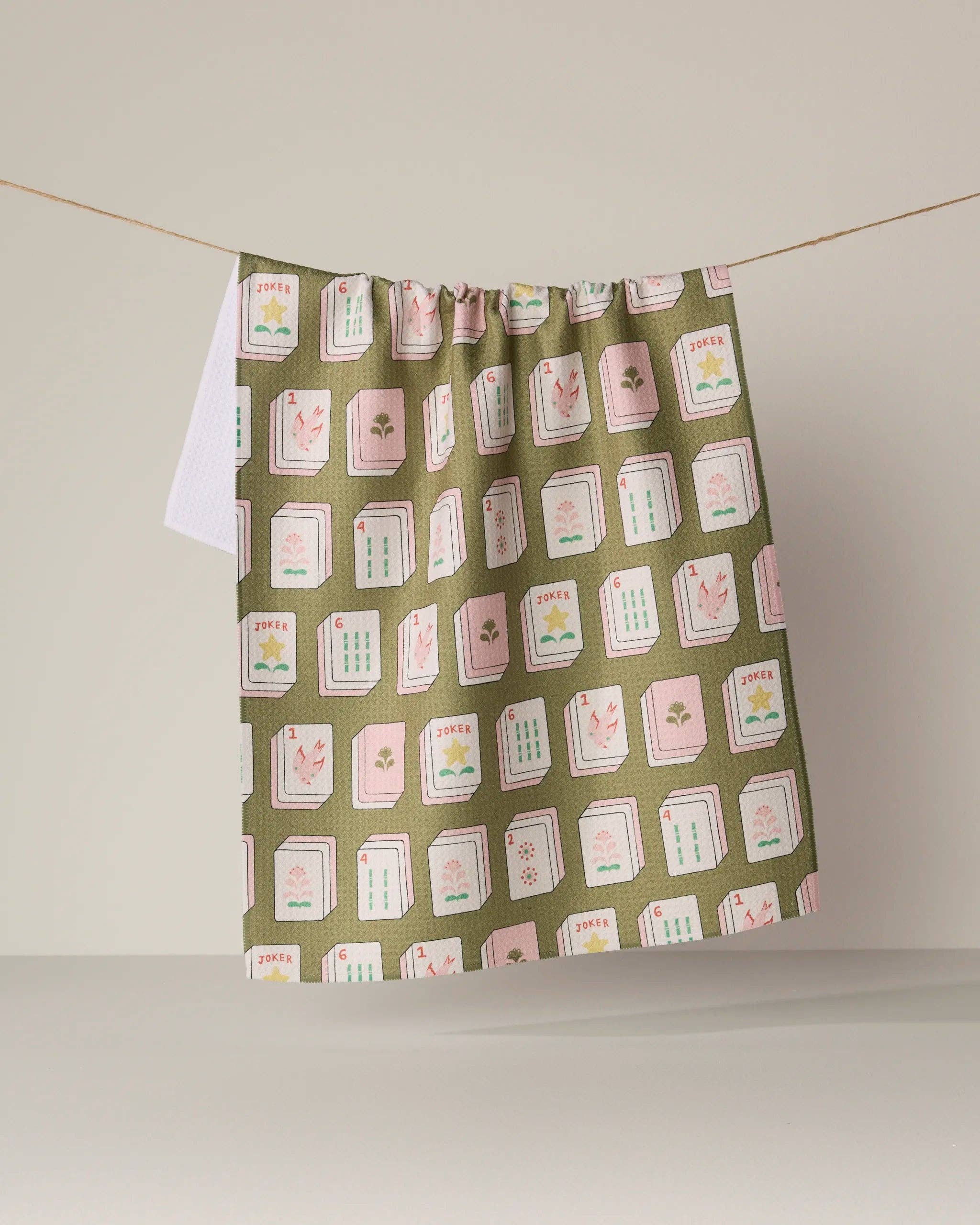 Kitchen Tea Towel | Mahjong Green