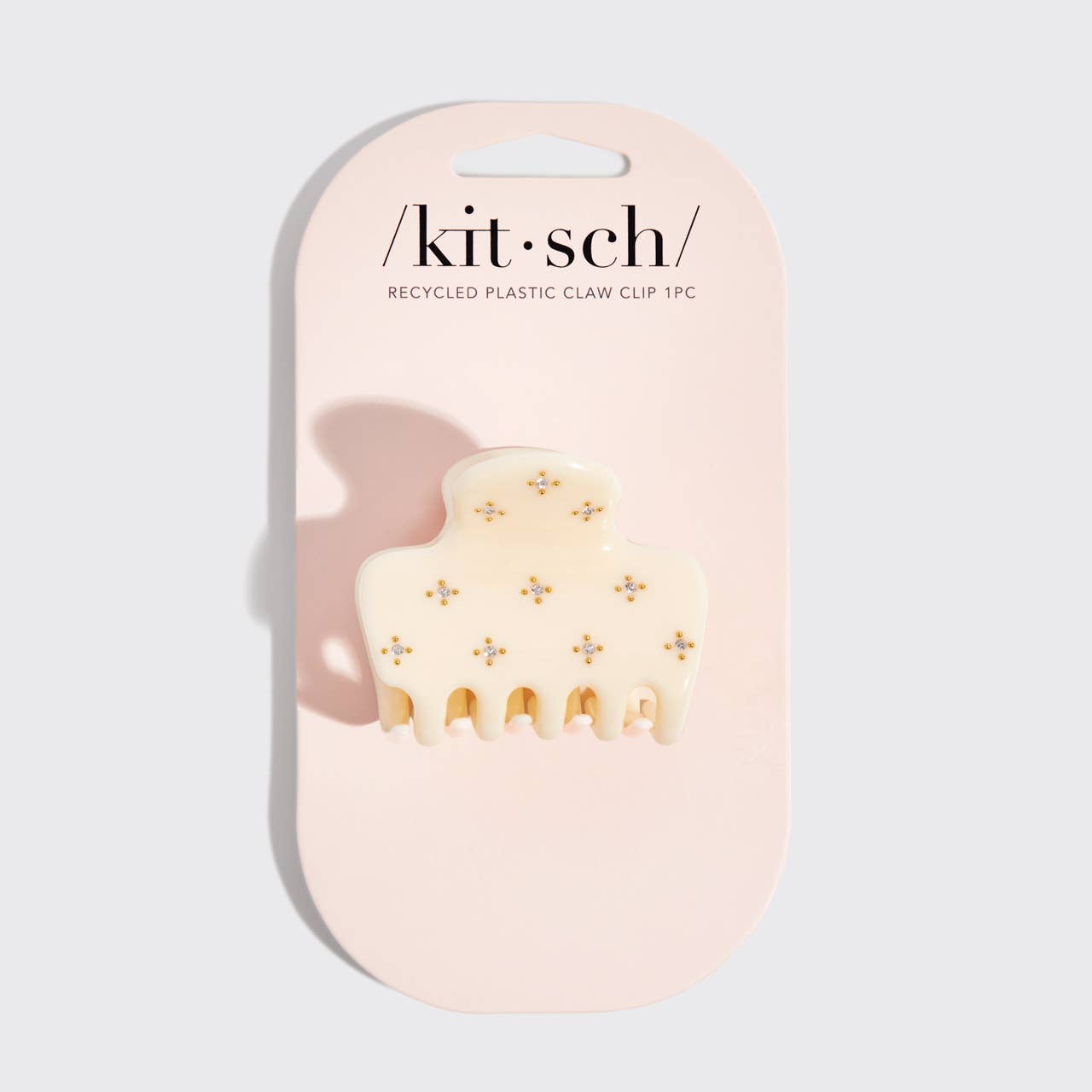 Recycled Plastic Rhinestone Medium Puffy Claw Clip | Ivory