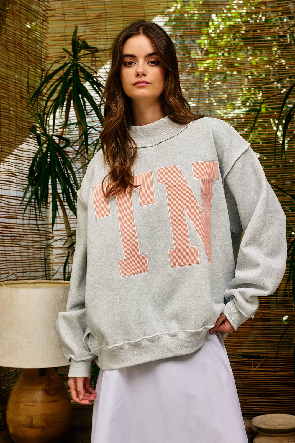 "TN" Mock Neck Sweatshirt | Grey