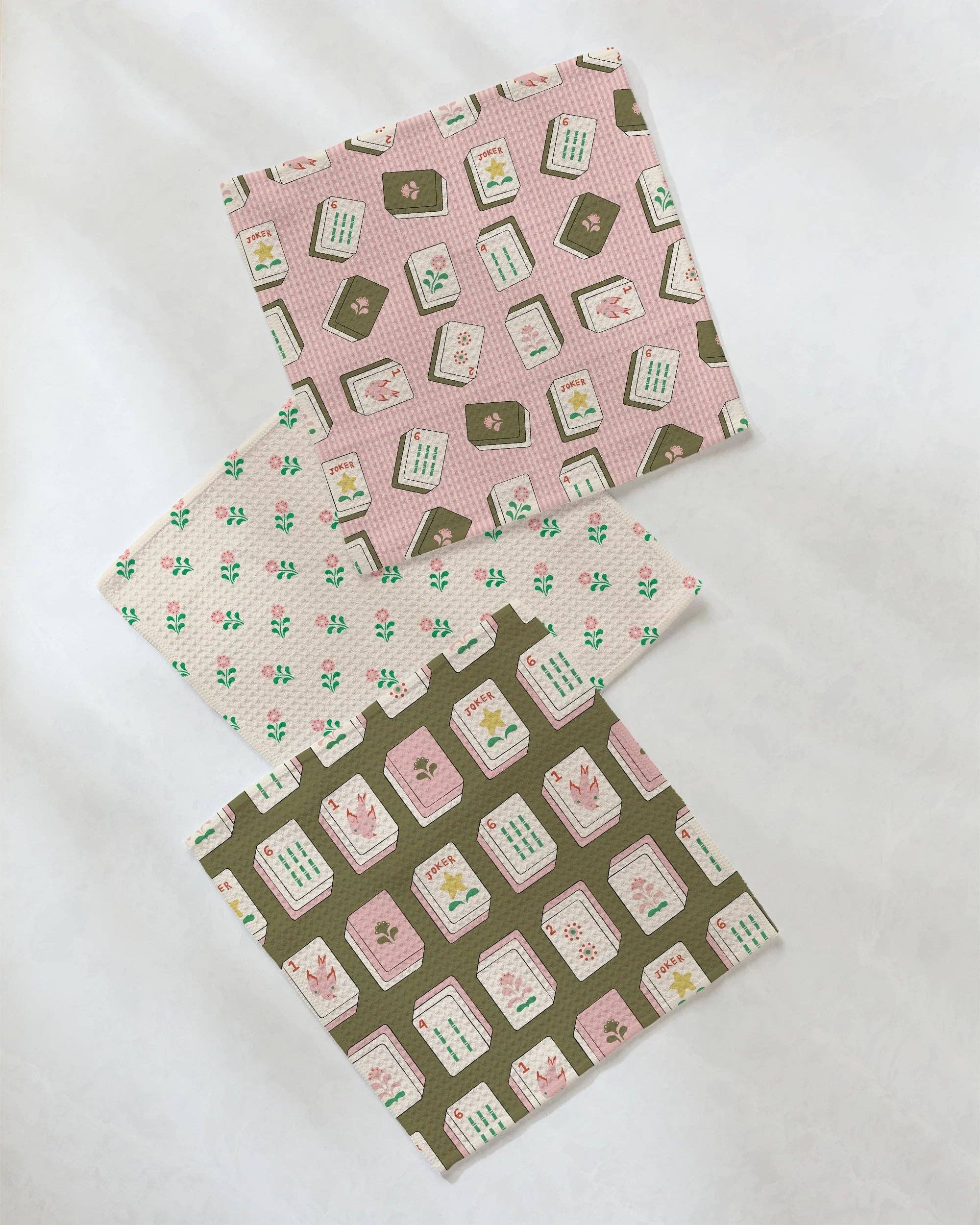 Dishcloth Set | Mahjong Flower Tiles