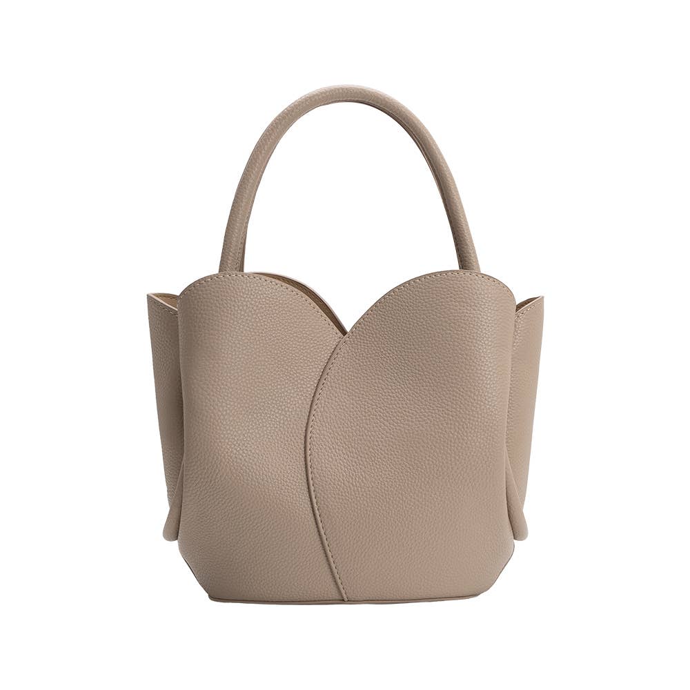 Tulip Recycled Vegan Leather Tote | Mushroom