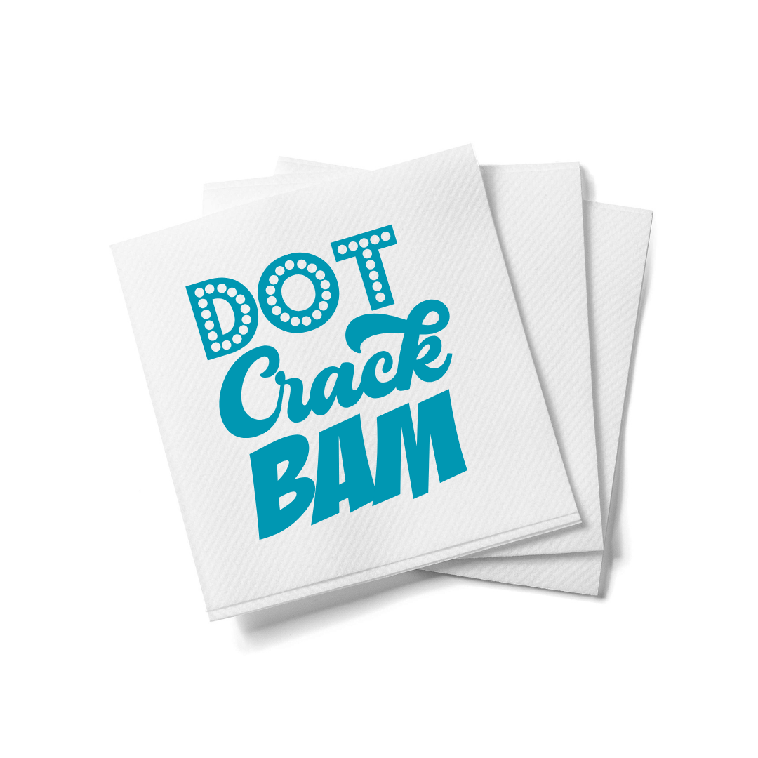 Dot Crack Bam Mahjong Cocktail Napkins Turquoise
