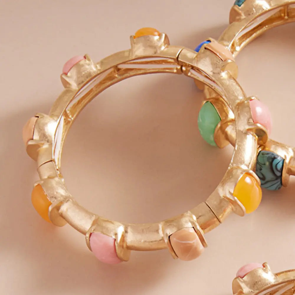 Bold Stone Printed Bangle | Natural