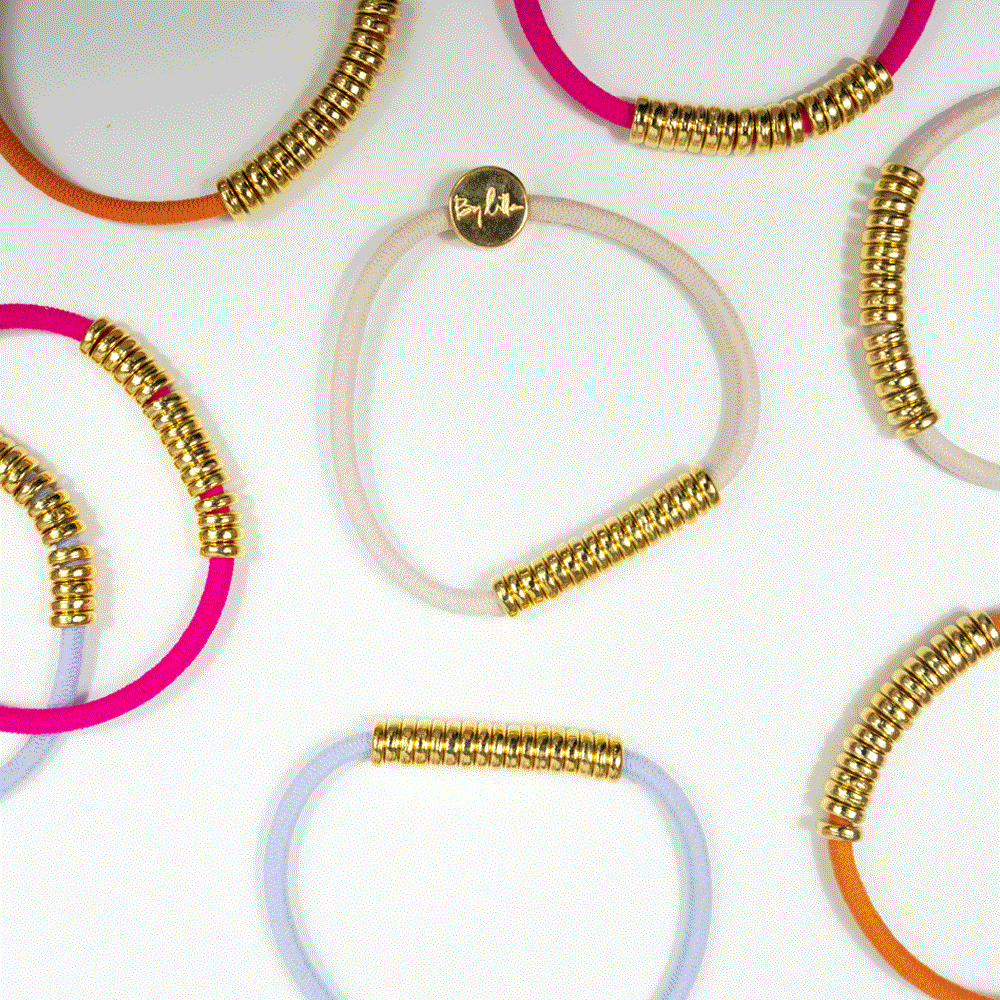Gold Disc Hair Ties Bright Colors by Lilla