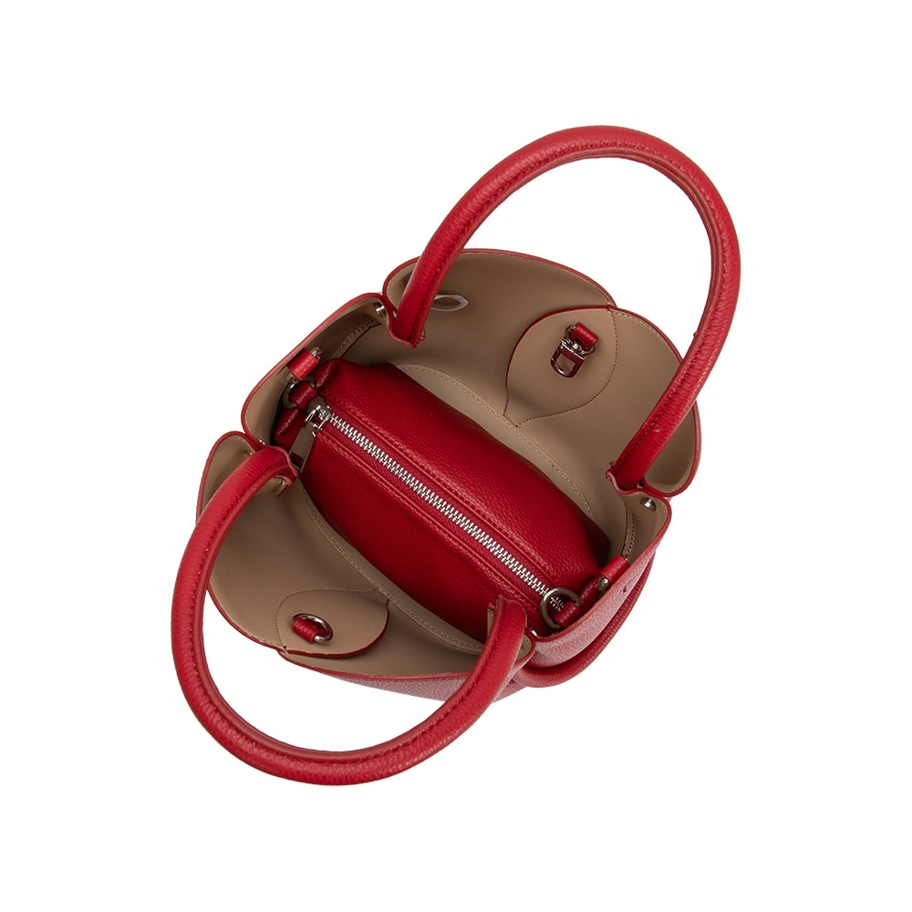 Tulip Bone Top Handle Bag | Red